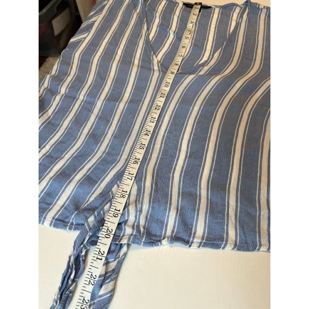American Eagle Striped Woman's Medium Bell Sleeve Blouse - Picture 5 of 7